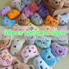 A collection of 30 random style mini animal plush dolls in various colors and textures.