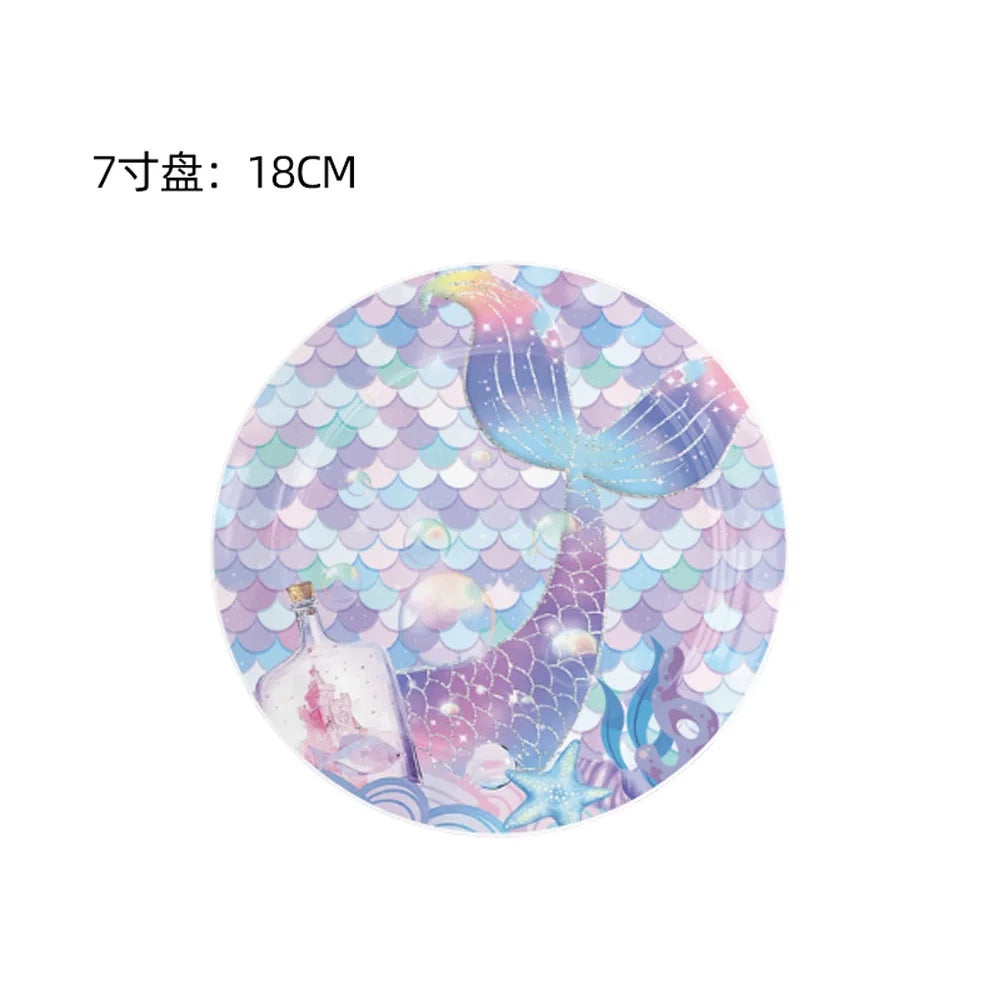 Purple Mermaid Birthday Party Supplies Kit for Girls