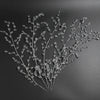 A delicate spray of clear crystal acrylic pendant ornaments used for holiday or event decoration.