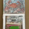 Kit de pintura de diamantes con diseños de cangrejo de mar y coral en lienzo, incluye materiales.