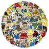 A collection of graffiti art stickers featuring characters and designs for phones and notebooks.