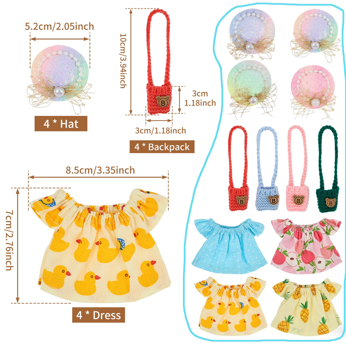 Dress-Up Goose Outfit Set with Hat, Glasses & Necklace