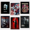 A set of three movie posters featuring the character Terrifier from different films.