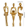 Gold resin abstract thinker sculpture for modern desk decor