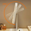 A tall, white LED touch-sensitive vanity mirror with three light modes is shown at a 270-degree angle.