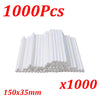 1000 pieces of white paper lollipop sticks measuring 150x35mm