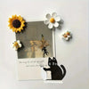 Black Cat Magnet with Vase Decor