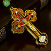 Orthodox Crucifix Cross Necklace with Rosary Beads