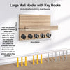 Wooden Wall Key Holder with Shelf