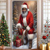 Merry Christmas Party Decoration Door Cover with Santa, Snowman & Reindeer Design