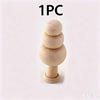 A single piece of light beige wooden ornament, stacked in three sizes.