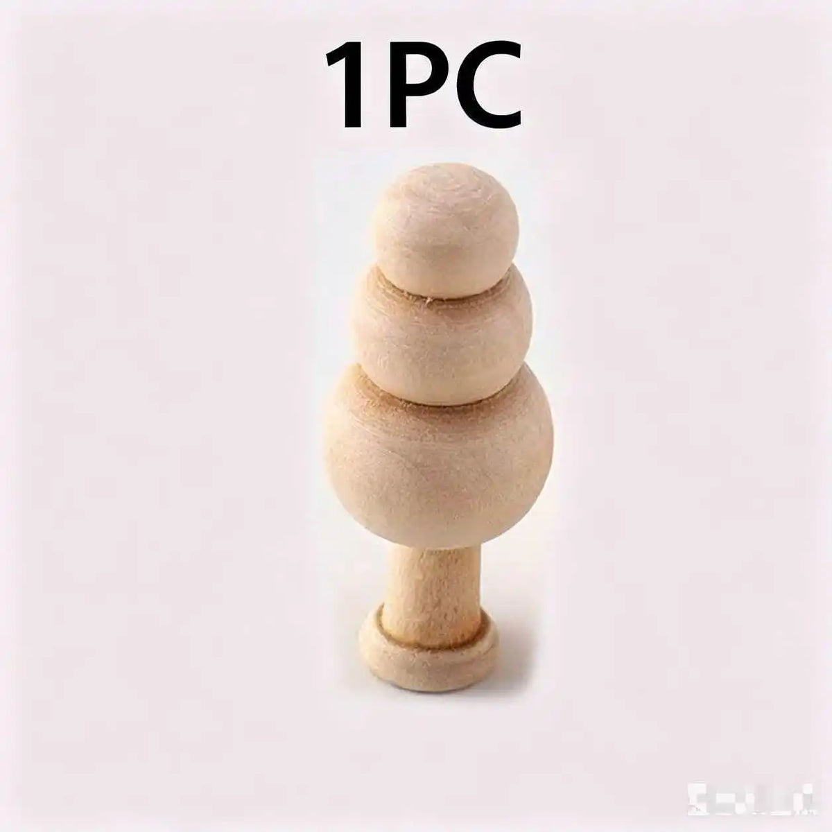 A single piece of light beige wooden ornament, stacked in three sizes.
