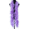 A purple natural turkey feather boa displayed on a mannequin.