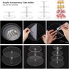 Clear acrylic three-tier cupcake holder with individual silicone cups for elegant display