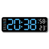 Digital wall clock displaying 20:38, 58% humidity, and 23 degrees Celsius.