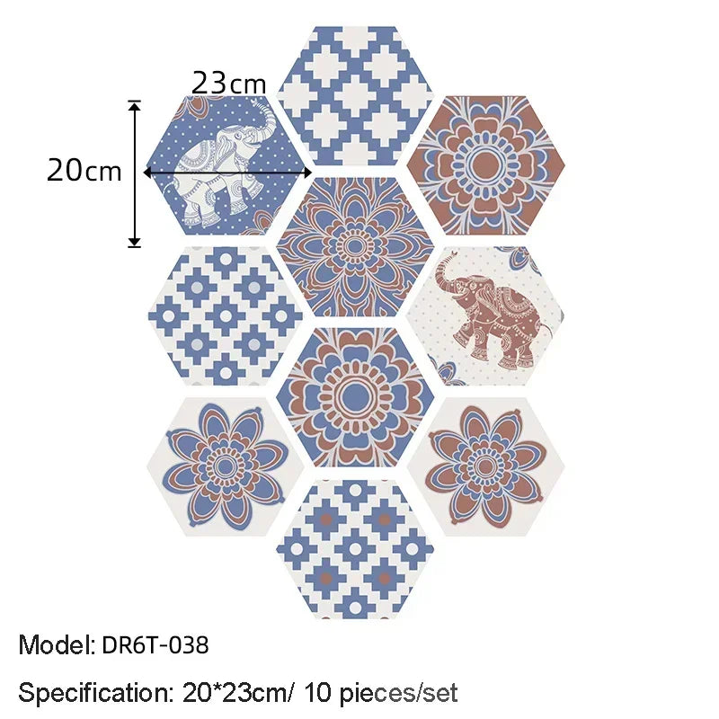 Hexagon Peel-and-Stick Wall & Floor Tiles