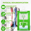Green hanging bags for dehumidification containing calcium chloride granules and water lock paper