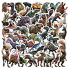 Collection d'autocollants de dinosaures en dessin animé, dans diverses poses et couleurs pour la décoration DIY.