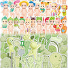 A collection of cute character decals featuring various stylized animal and human figures in pastel colors.