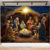 Starry Night Nativity Scene Backdrop for Christmas Celebrations