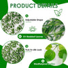 Product details showing features like adjustable shape, UV-resistant leaves, true-to-life look, and weatherproof design of ar