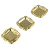 A set of four gold-colored mirror-finish mini trays for jewelry, snacks, or decor.