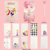 A set of luxury heart pendant diaries featuring various designs and layouts in pink, yellow, and white.