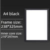 A black A4 magnetic poster display frame with inner core size 210x297mm