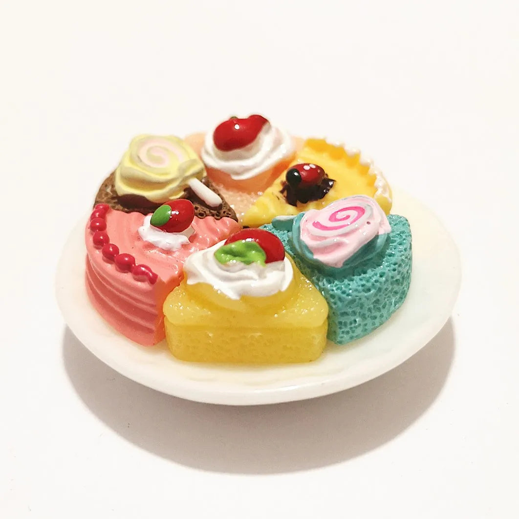 Miniature Dollhouse Food Set with Snacks, Cakes, Drinks & Wine