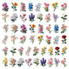 A collection of aesthetic transparent flower decals in various colors and styles for scrapbooking
