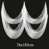 White gauze fabric draped in a decorative, flowing style for spooky Halloween decorations