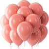 A cluster of pink latex balloons, some heart-shaped, are shown against a white background.