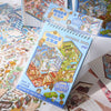 A box of Kawaii Miniature 3D Scene Sticker Book for Kids featuring colorful scenes and stickers.
