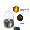 Flammloses Solar-LED-Kerzenlicht mit Glashalter, Silikon-Solarpanel und Ein-/Ausschalter.