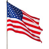 A large 3x5 foot American party bunting flag waving in the wind.
