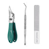 Set anspruchsvoller Edelstahl-Maniküre-Werkzeuge inklusive Nagelschere und Cuticle-Pusher.