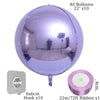 A purple 4D balloon is shown with a hook and ribbon accessories.