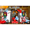 Race Car Birthday Party Balloon Decoration Set with Traffic Lights, Cones & Checkered Flags