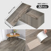 A package of 32 wood grain peel-and-stick floor and wall stickers showing the texture and size.