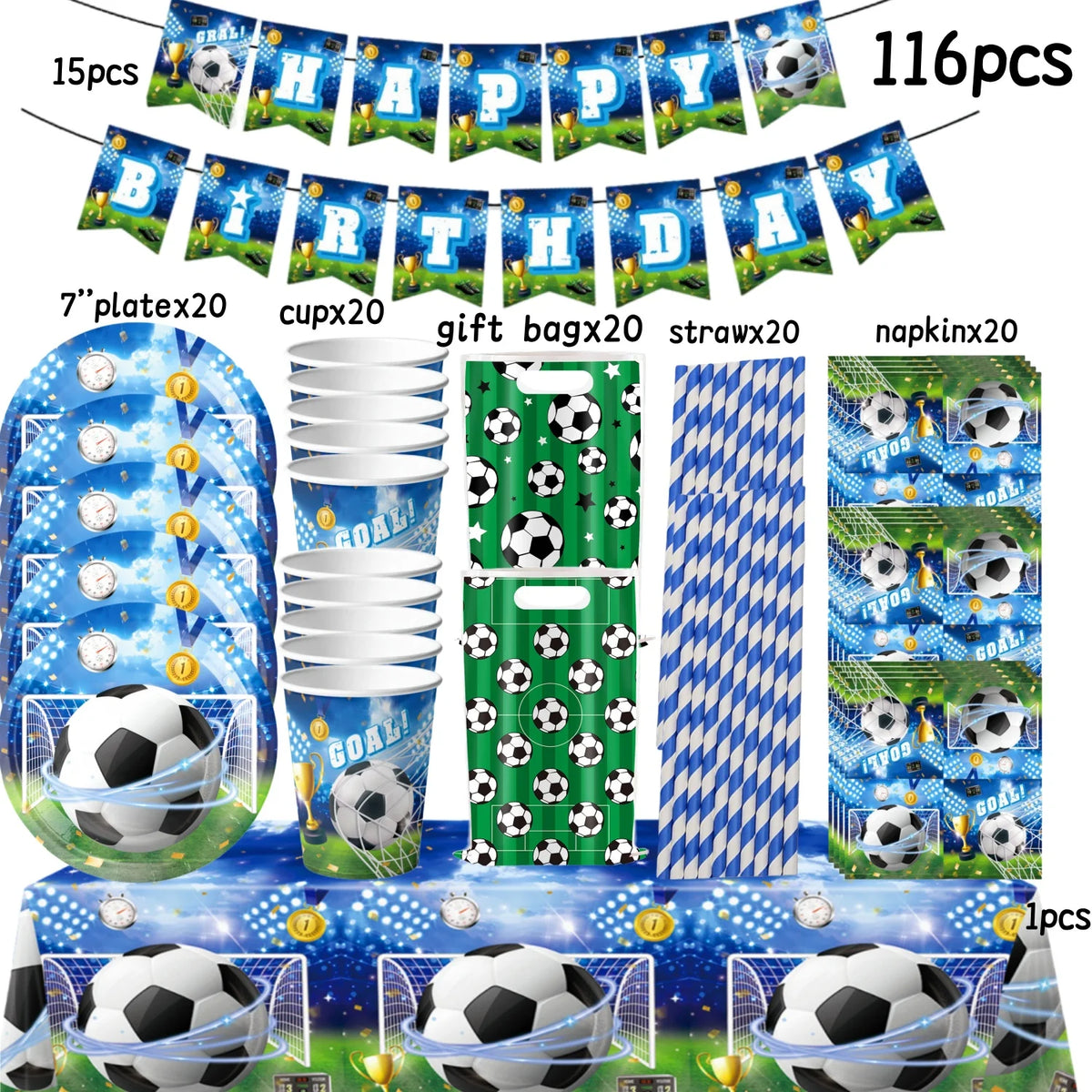 Soccer Birthday Party Decoration Kit