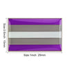 Lapel pin featuring horizontal stripes of purple, gray, and white on a rectangular background