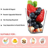 Clear square plastic dessert cups with spoons used for serving desserts, puddings, and mousse