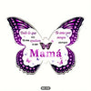 Purple butterfly acrylic keepsake plaque with text saying Mamá