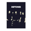 A dark poster featuring silhouettes of the Deftones band members against a black background.