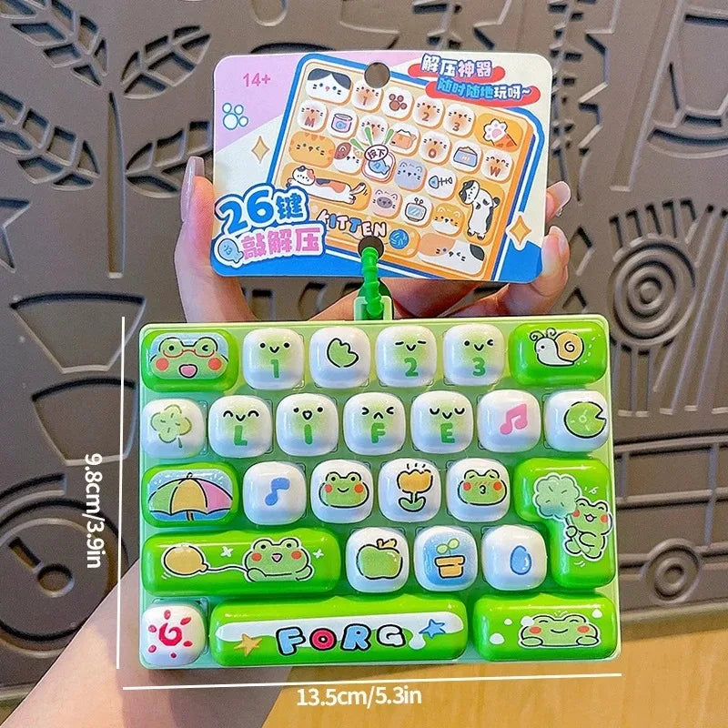 Giant Keycap Fidget Clicker Keychain Set