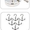 A display of ten strong magnetic hooks used for organization in kitchen, office, and bathroom settings.