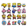 A collection of SpongeBob SquarePants themed shoe charms featuring various characters and items.