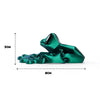 A teal green articulated 3D printed frog magnet used for desk or fridge decoration.