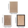 A rectangular wooden photo frame with a beige patterned insert and a black border.