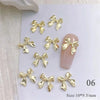 Gold Bowknot Nail Art Charms (50-Pack)